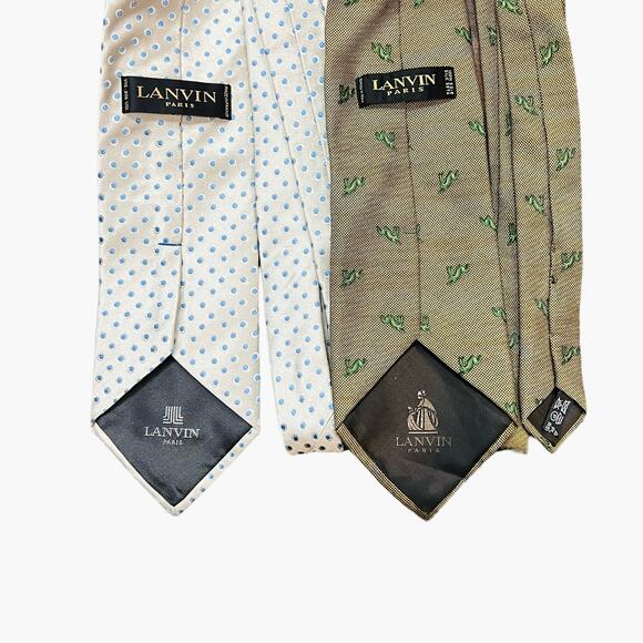 LANVIN Lot of 7 100% Silk Ties Made in Italy - Picture 5 of 12